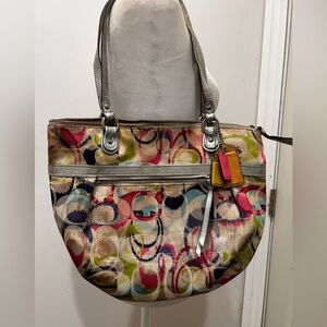 Coach Colorful Circle Pattern Tote